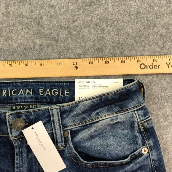 American Eagle Mens Jeans 30x32 Slim Straight Classic Next Level Airflex Flex - Picture 9 of 15